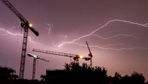 Lightning over jobsite