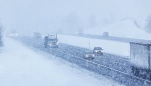 highway in snow storm