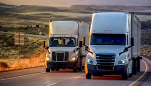 tractor trailers on roadway